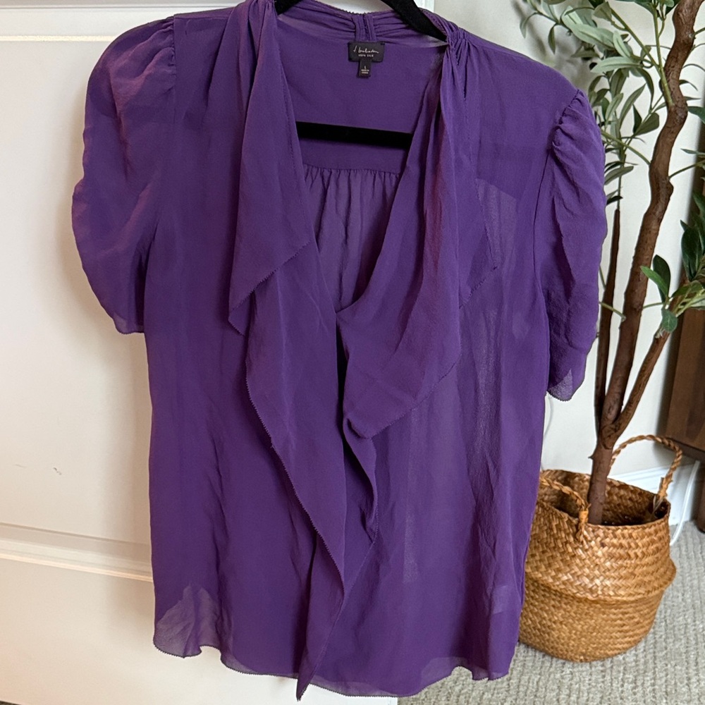 Babaton Purple Ruffled Blouse